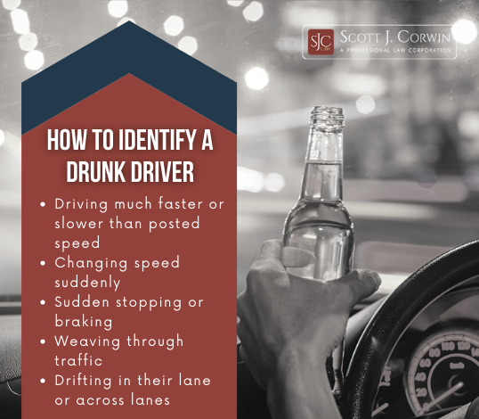 how to identify a drunk driver infographic