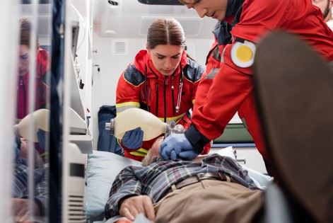 paramedics administering cpr after a truck crash in Los Angeles